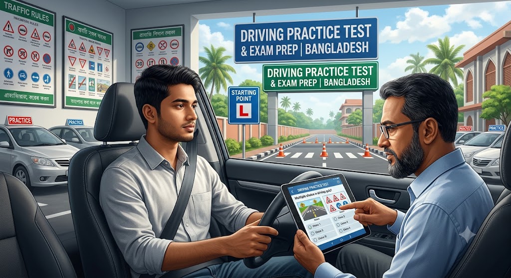Driving Practice Test & Exam Prep | Bangladesh Banner