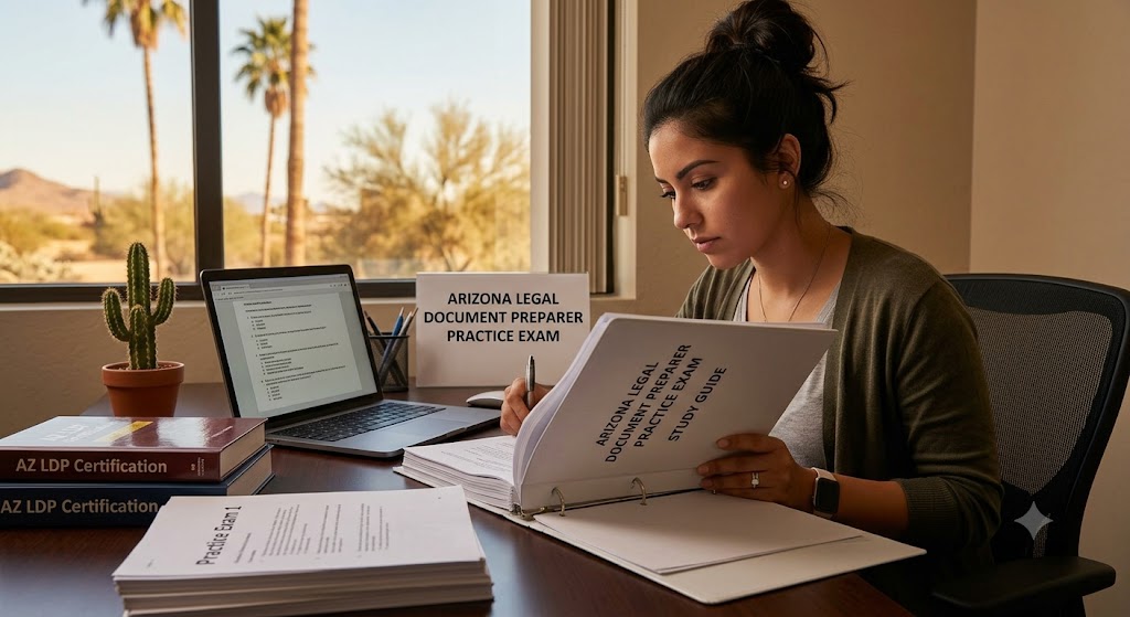 Arizona Legal Document Preparer Certification Practice Exam Banner