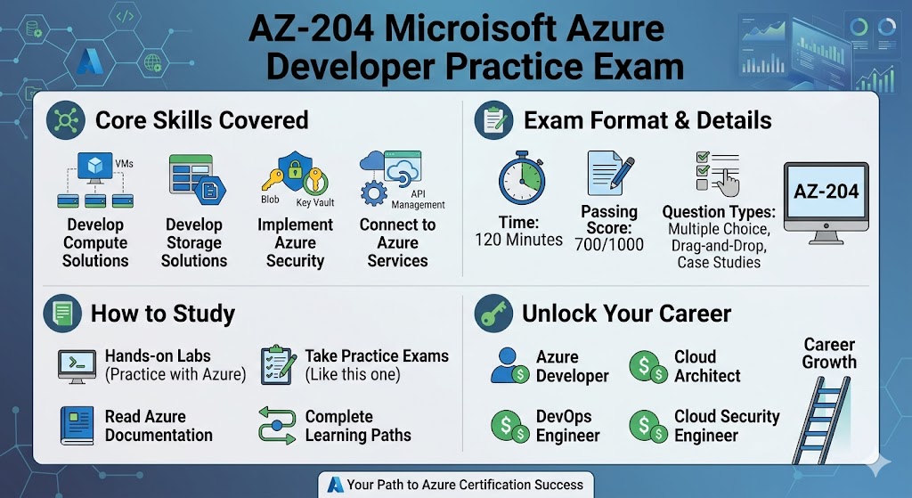 Developing Solutions for Microsoft Azure (AZ-204) Practice Exam Banner