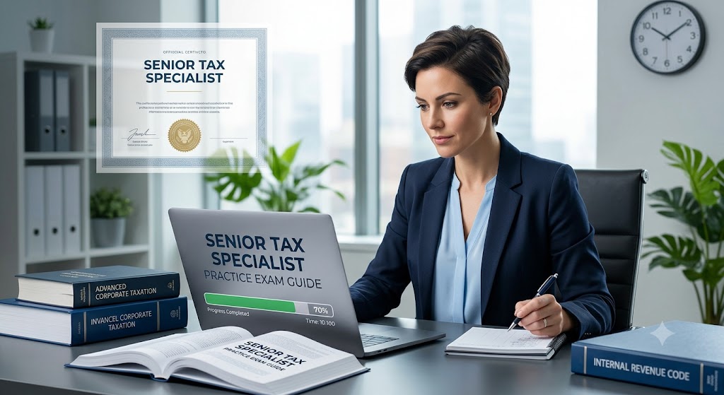Senior Tax Specialist Practice Exam Guide Banner