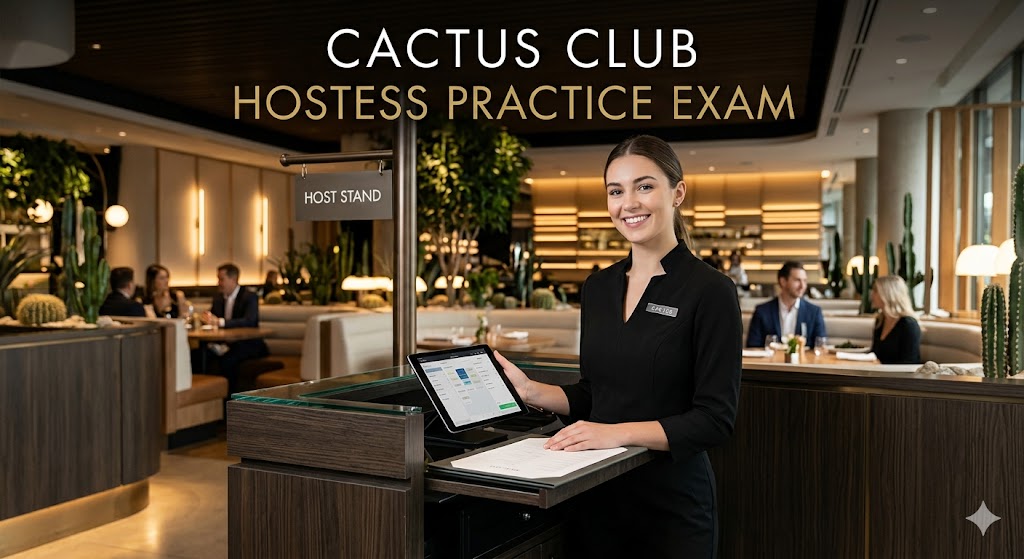 Cactus Club Hostess Practice Test Banner