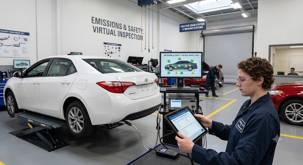 Safety and Emissions Practice Test Banner