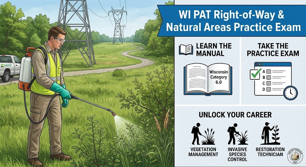 Wisconsin Pesticide Applicator Training (PAT) Right-of-Way & Natural Areas Practice Exam Banner