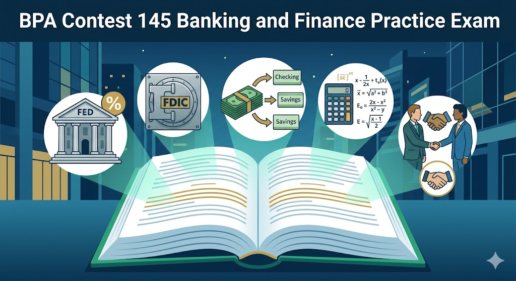 BPA Contest 145 Banking and Finance Practice Test Banner