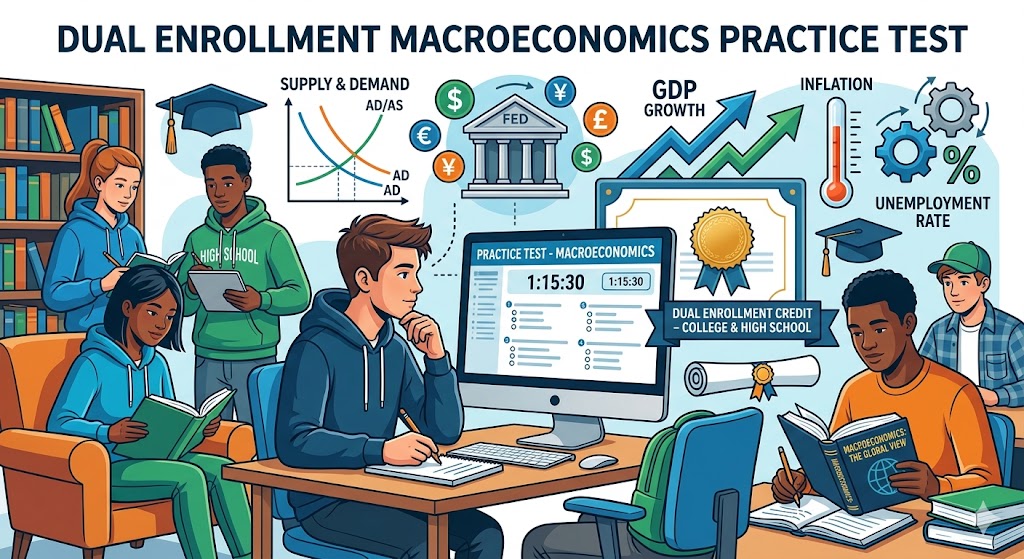 Dual Enrollment Macroeconomics Practice Test Banner
