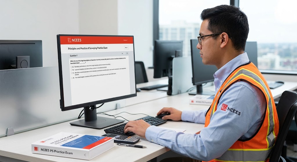 NCEES Principles and Practice of Surveying Practice Exam Banner