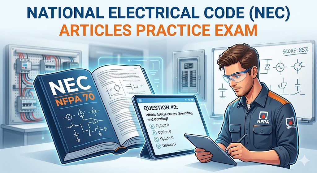 National Electrical Code (NEC) Articles Practice Exam Banner