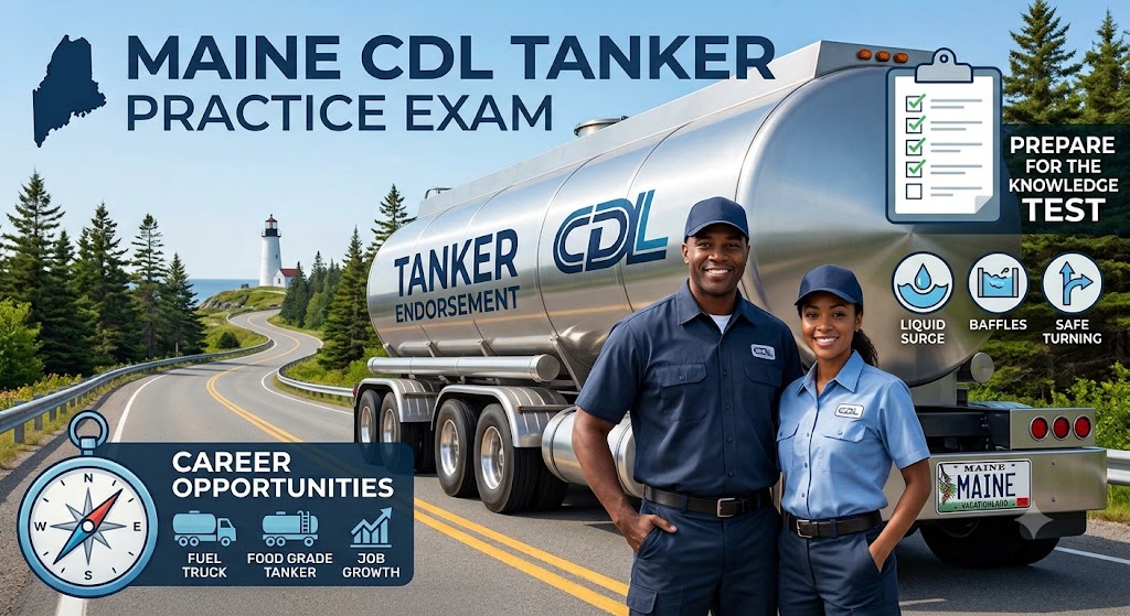 Maine CDL Tanker Practice Test Banner