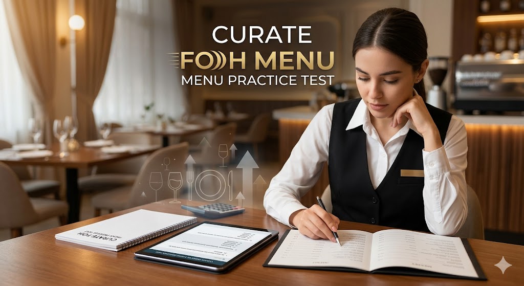 Curate Front of House (FOH) Menu Practice Test Banner