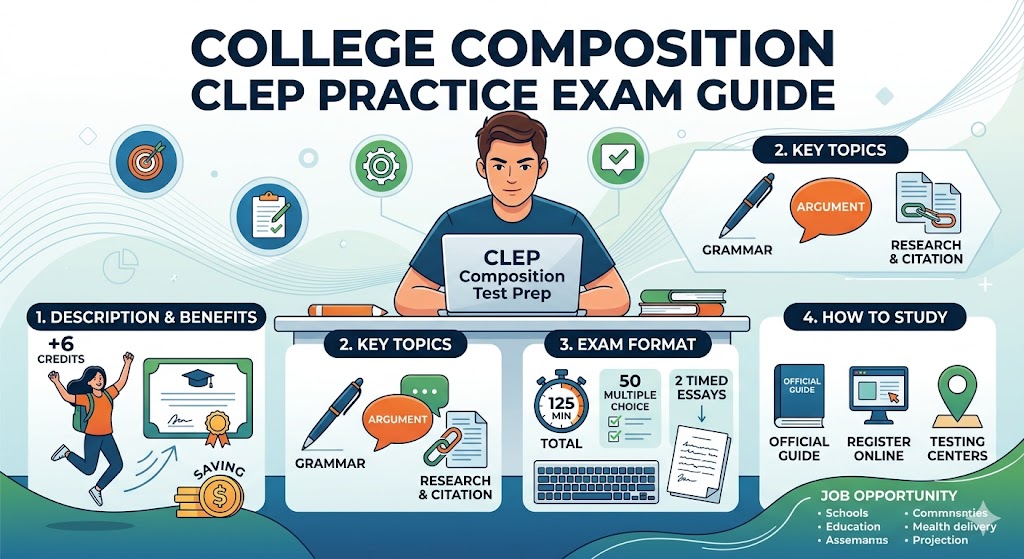 College Composition CLEP Prep Practice Exam Banner