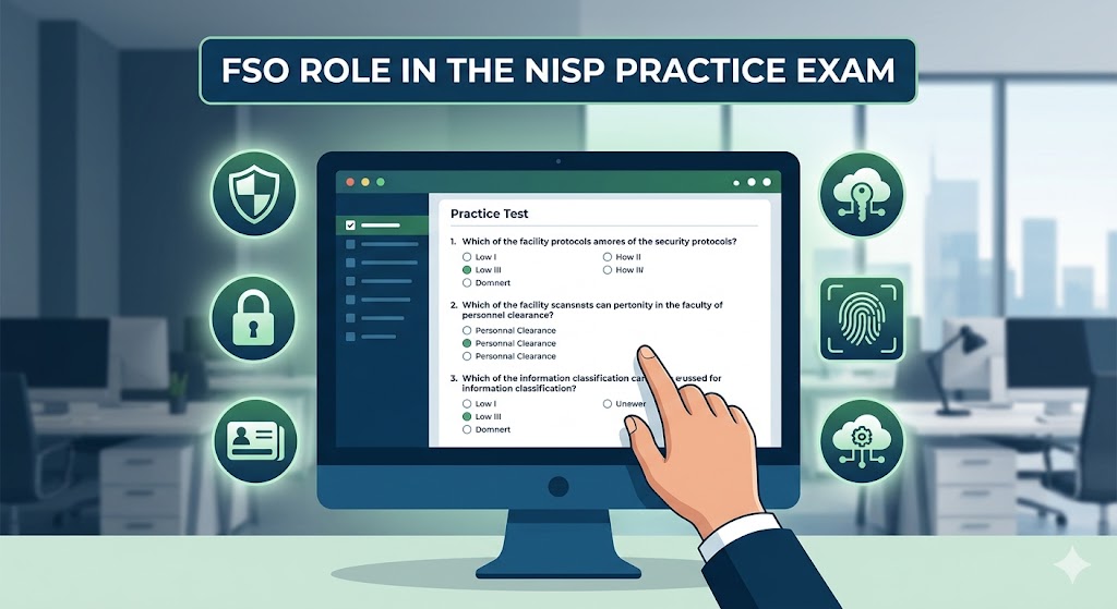 Facility Security Officer (FSO) Role in the NISP Practice Test Banner