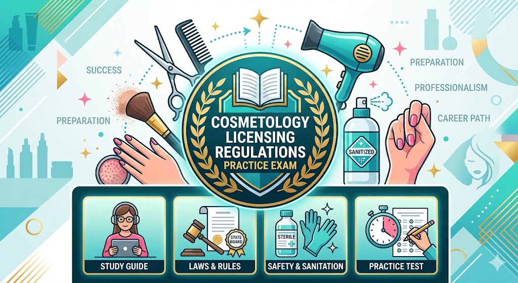 Cosmetology Licensing and Regulations Practice Test Banner