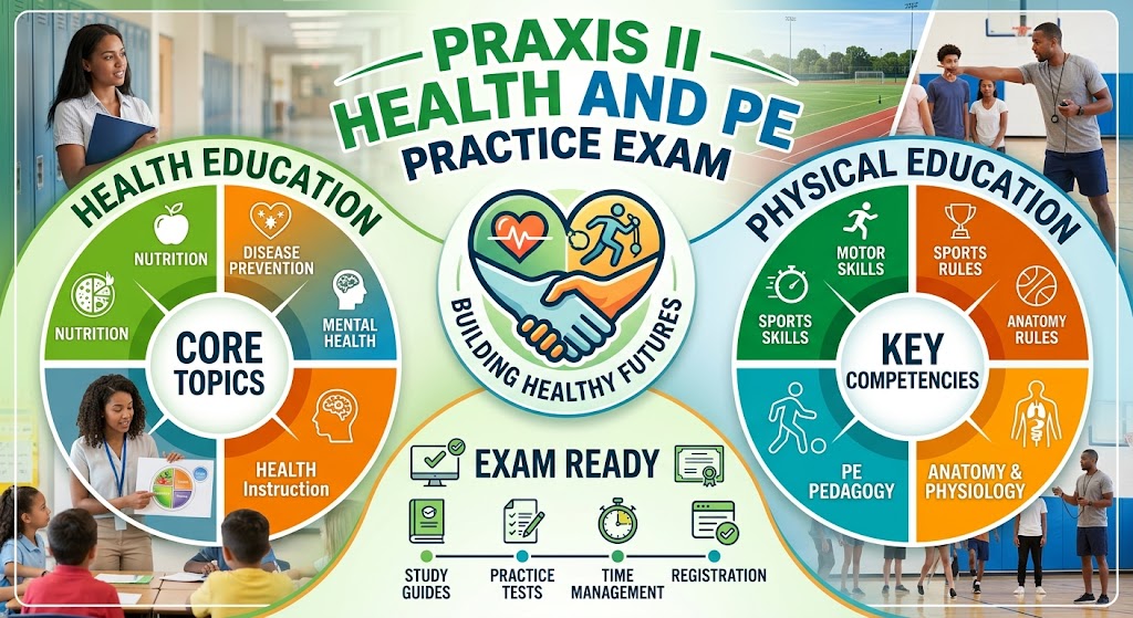 Praxis II: Health and Physical Education Practice Exam Banner
