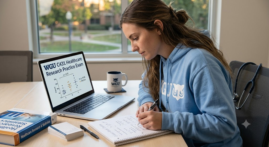 Western Governors University (WGU) HCM3410 C431 Healthcare Research and Statistics Practice Exam Banner