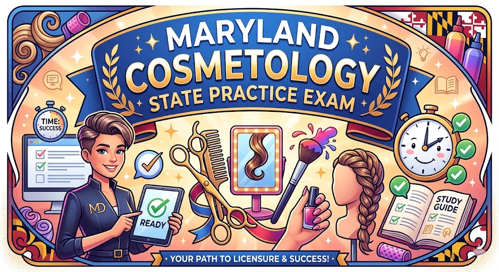 Maryland Cosmetology State Practice Exam Banner
