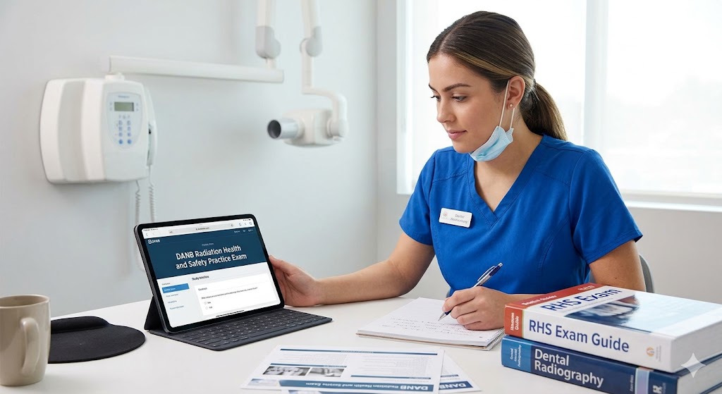 DANB Radiation Health and Safety (RHS) Practice Exam Banner