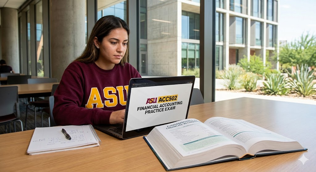 ASU ACC502 Financial Accounting Practice Exam Study Guide Banner
