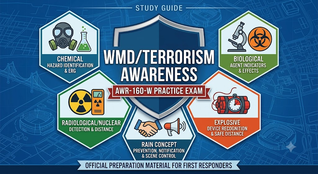 WMD/Terrorism Awareness for Emergency Responders AWR-160-W Practice Exam Banner