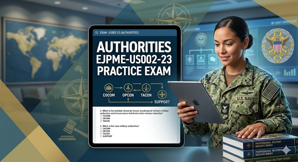 Authorities (EJPME‑US002‑23) Practice Test Banner