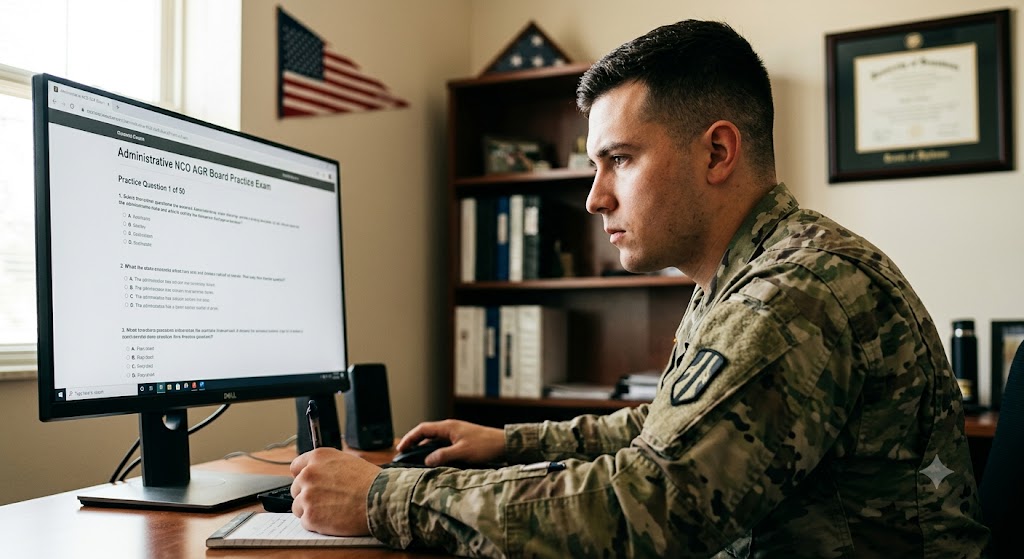 Administrative NCO Active Guard Reserve (AGR) Board Practice Test Banner