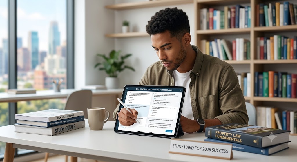 Real Estate License Exam Practice Test 2026 With Study Guide Banner