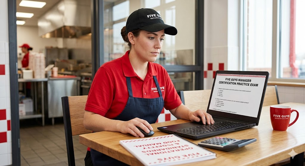 Five Guys Manager Practice Test Banner