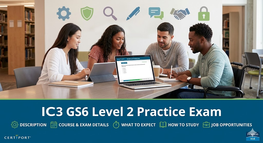 IC3 Digital Literacy Global Standard 6 (GS6) Level 2 Practice Test Banner
