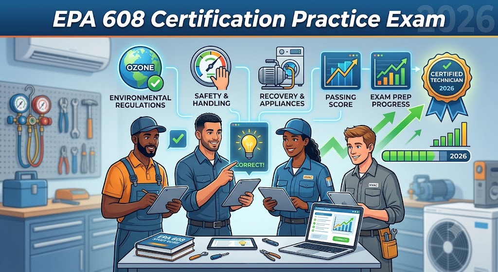 EPA 608 Exam Test Free Online Quiz 2026 Technician Certification Core Practice Test Banner