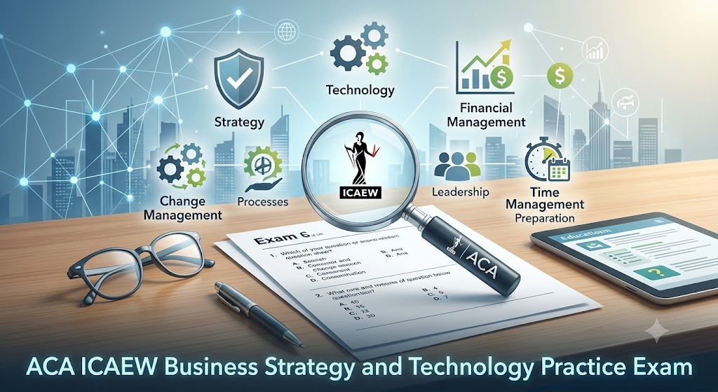 ACA ICAEW Business Strategy and Technology Practice Exam Banner