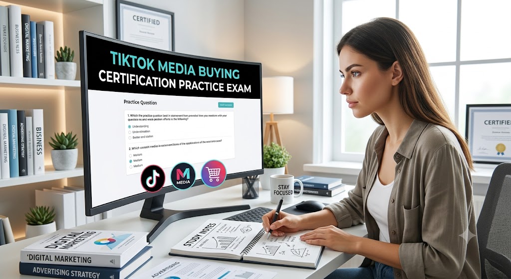 TikTok Media Buying Certification Practice Exam Banner