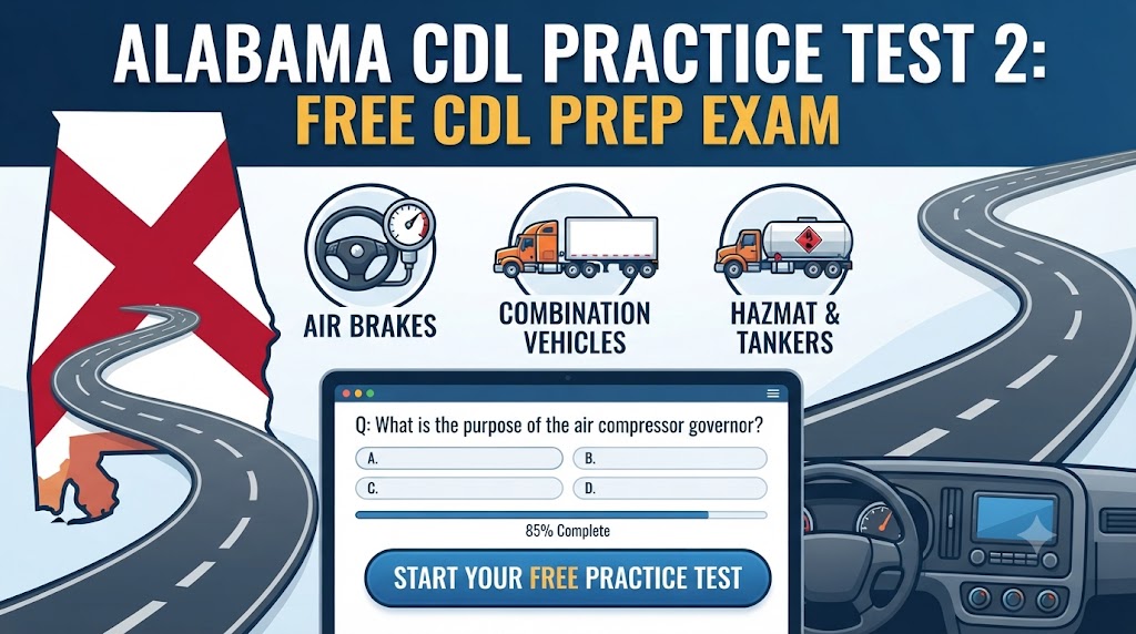 Alabama CDL Practice Test 2 Banner