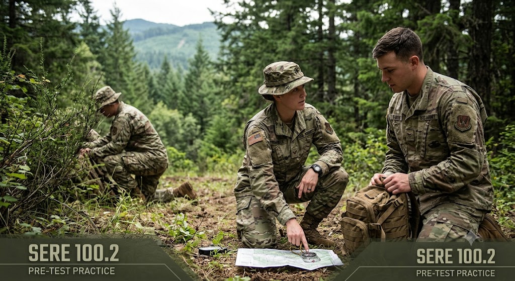 Survival, Evasion, Resistance, and Escape (SERE)100.2 Level A Pre-Test Practice Banner