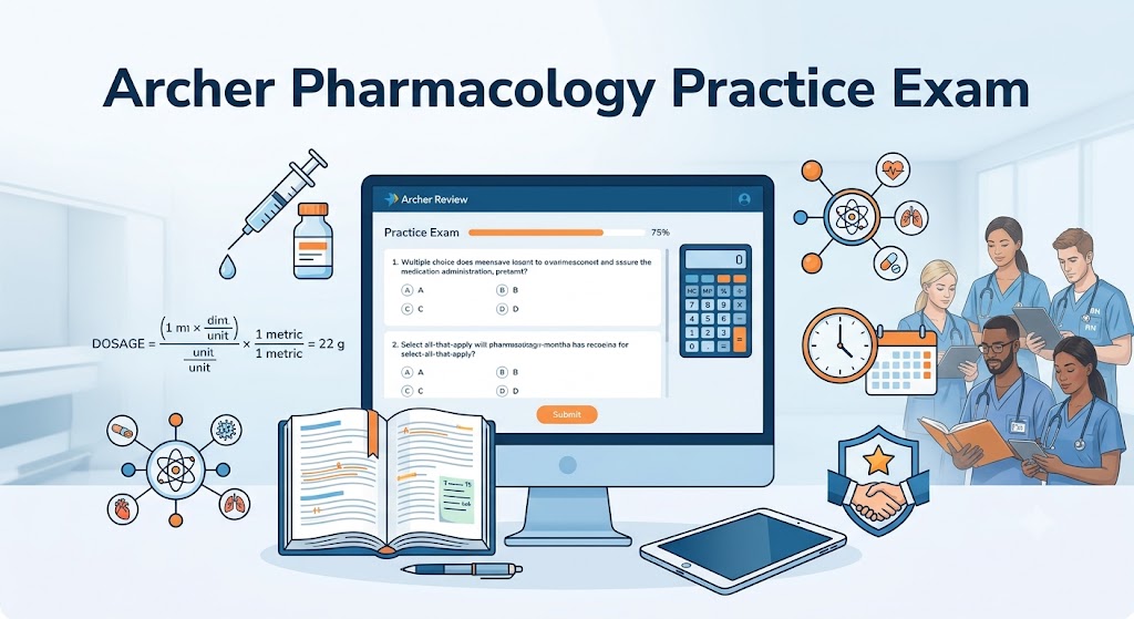 Archer Pharmacology – Dosage Calculation and Medication Administration Practice Test Banner