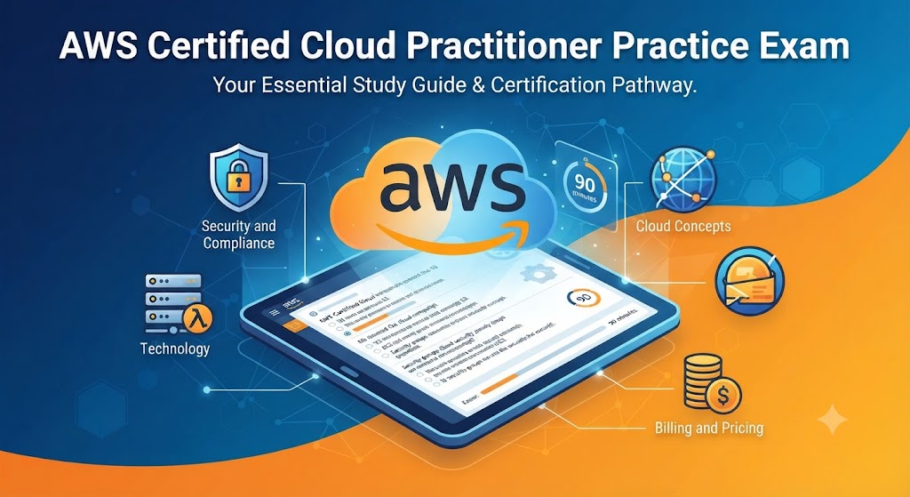 AWS (Amazon Web Services) Certification Practice Exam Banner