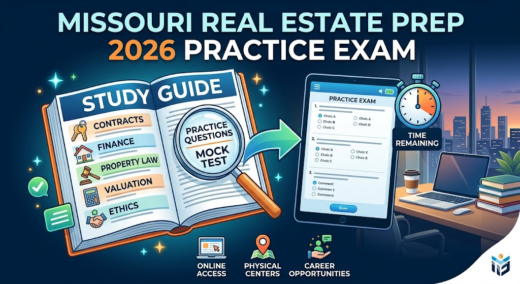 Missouri Real Estate Exam Prep 2026 | Real Estate Practice Questions Banner