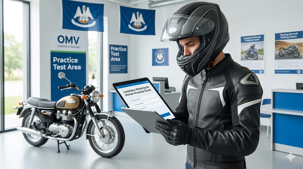 Louisiana Motorcycle Permit Practice Test Banner