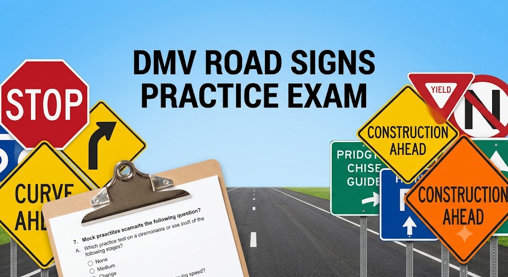 DMV Road Signs Practice Test & Exam Prep Banner