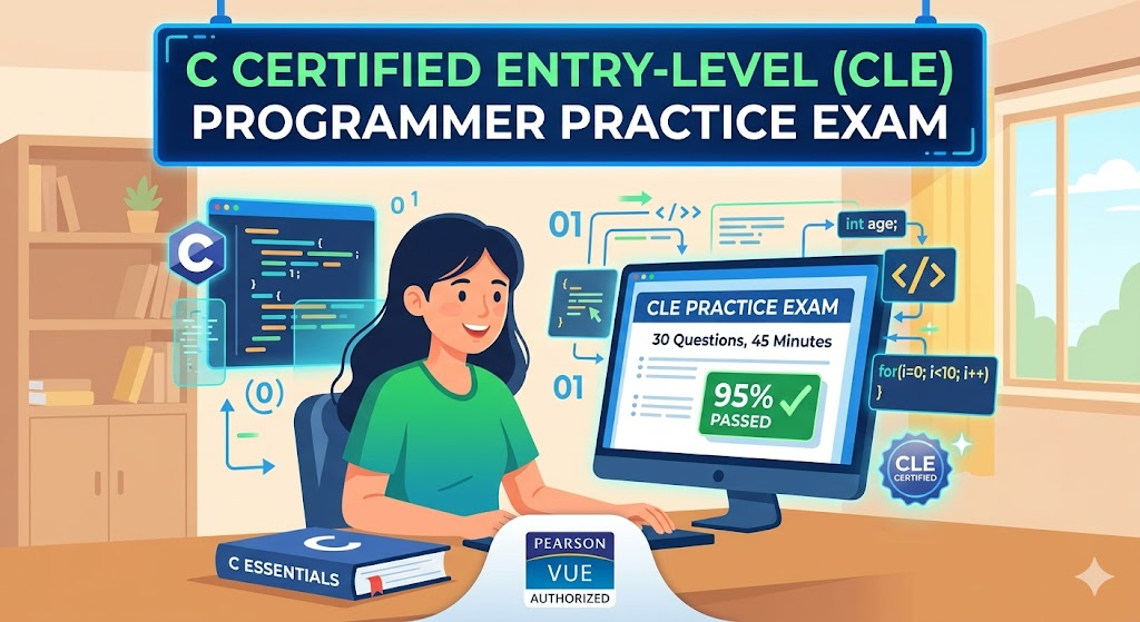 C Certified Entry-Level (CLE) Programmer Certification Practice Test Banner