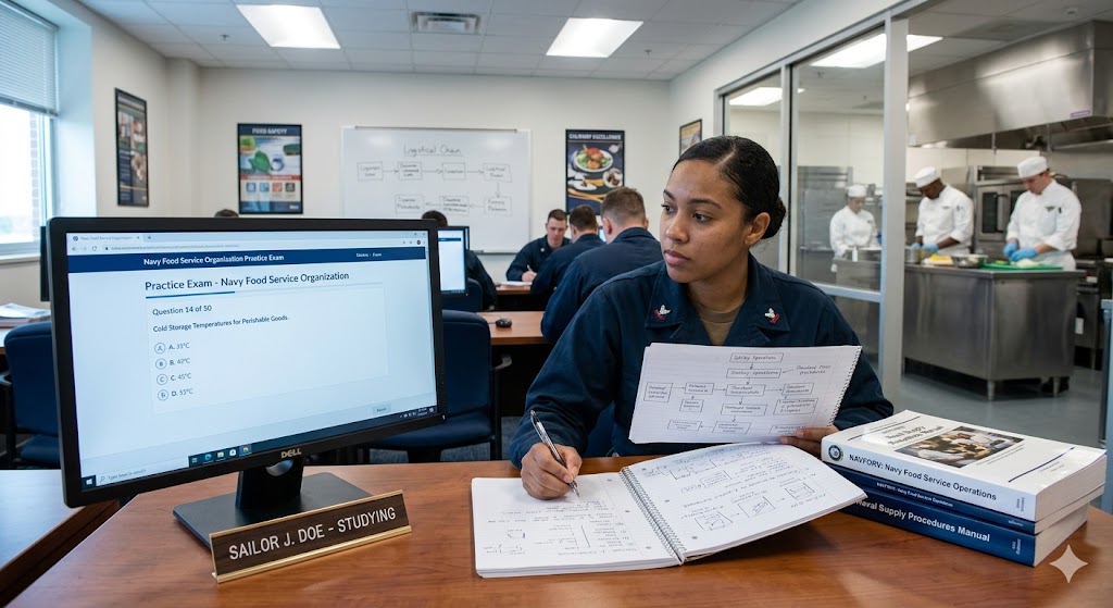 Navy Food Service Organization Practice Exam Banner