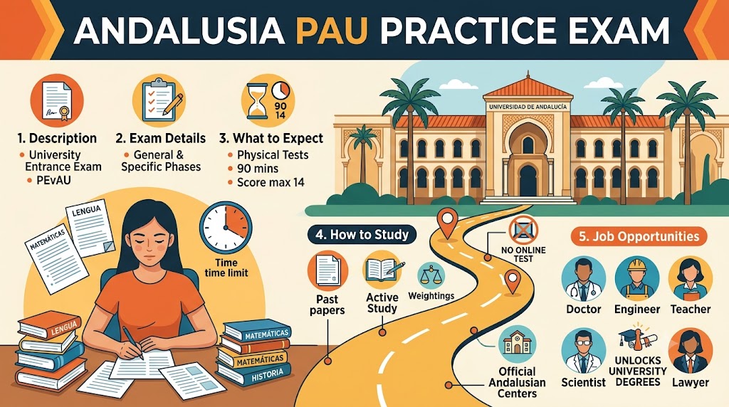 Andalusia PAU Practice Test & Exam Prep | Spain Banner