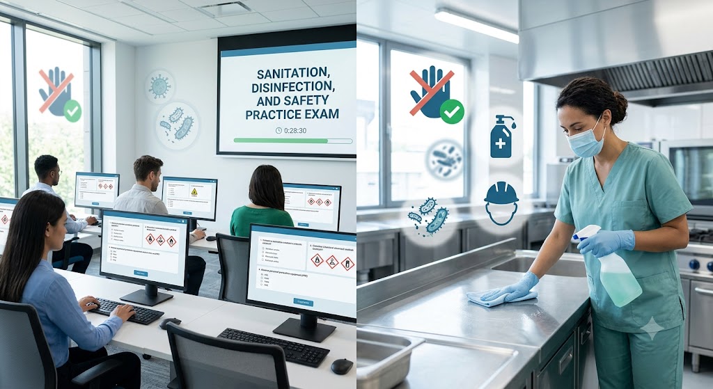 Sanitation Disinfection and Safety Practice Test Banner