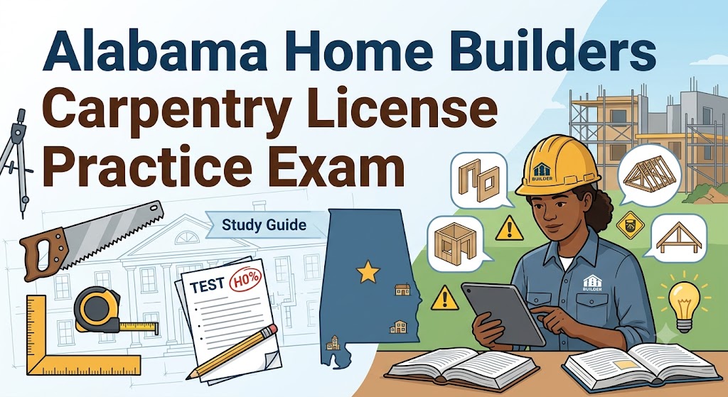 Alabama Home Builders Carpentry License Practice Exam Banner