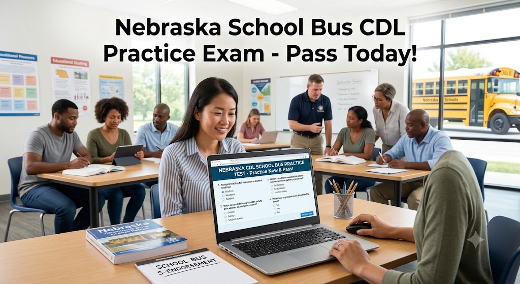Nebraska CDL School Bus Practice Test Banner