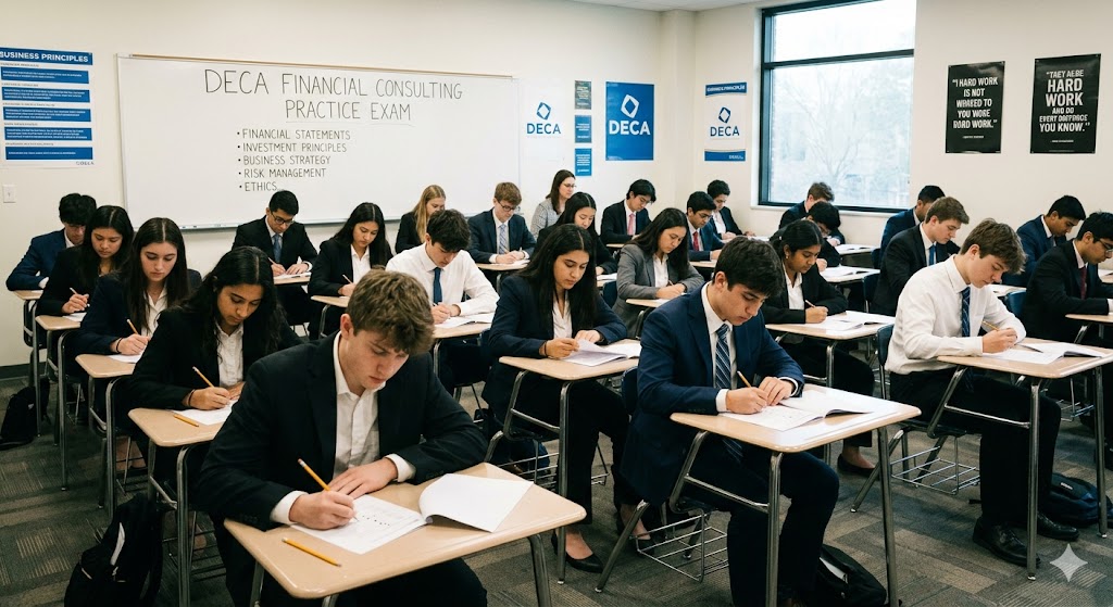 DECA Financial Consulting Practice Exam Banner