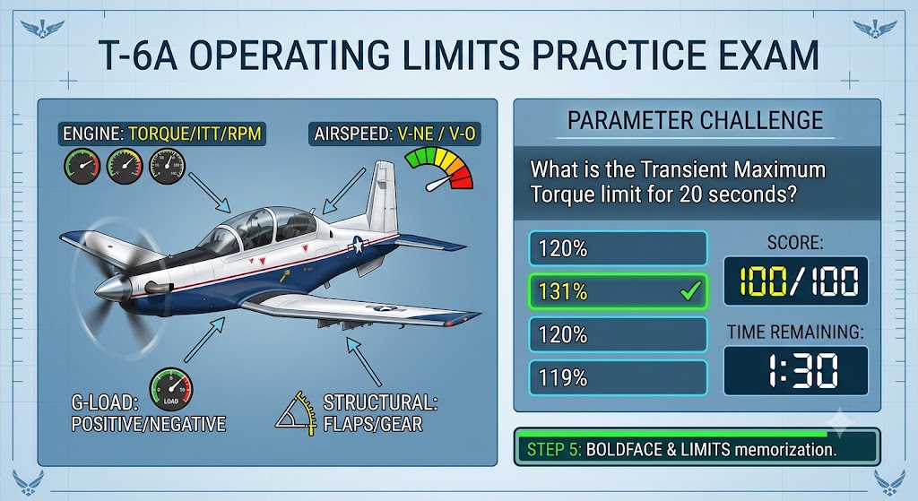 T-6A Operating Limits Practice Test Banner