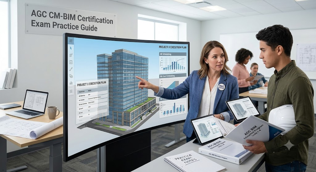 AGC Building Information Modeling (BIM) Construction Management (CM) Practice Test Banner