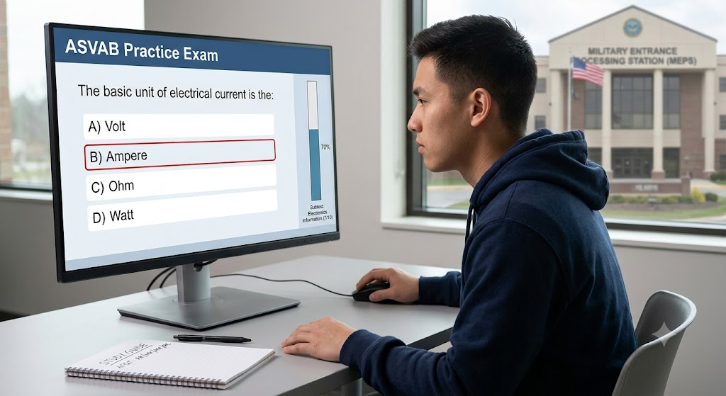 ASVAB Military Entrance Processing Station (MEPS) Practice Exam Banner