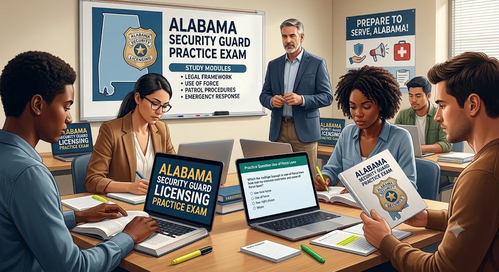 Alabama Security Guard Licensing Practice Exam Banner
