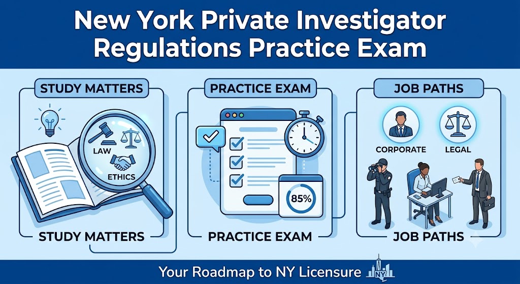 New York Private Investigator Exam Study Guide Banner