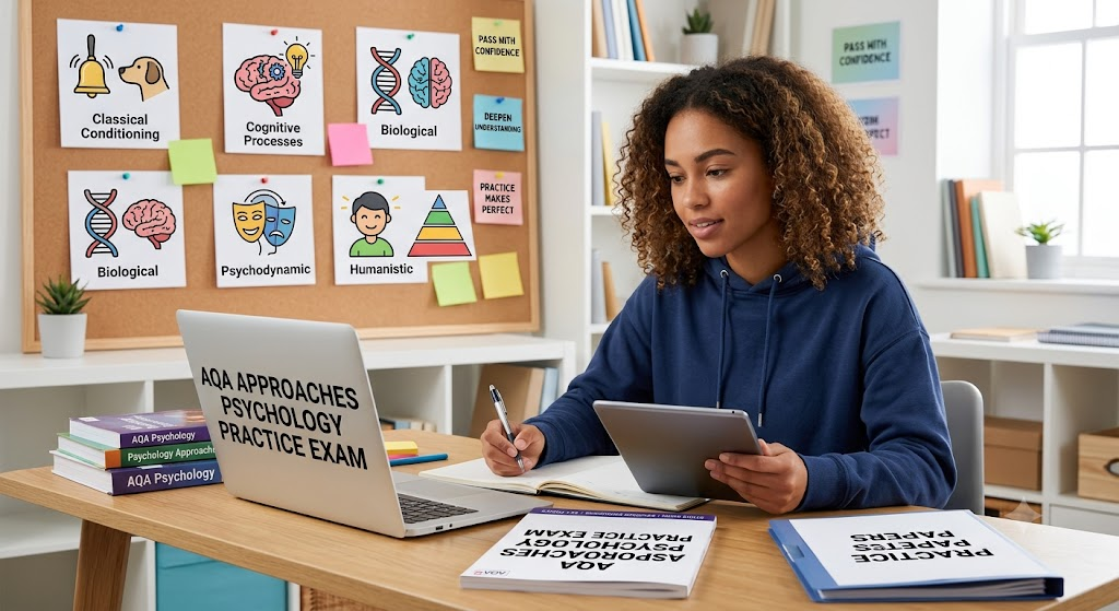AQA Approaches in Psychology Practice Test Banner
